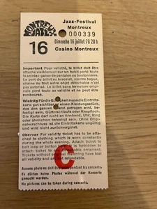 MONTREUX JAZZ FESTIVAL TICKET 1978 - Imagen 1 de 2