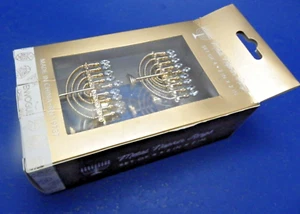 Envogue 4er Set Menora Metall Serviettenringe goldfarben mit klaren Strasssteinen Neu - Bild 1 von 8