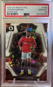 2022-23 Panini Select PL Soccer White Ice Prizm #186 Jadon Sancho  13/25 PSA 10 - Picture 1 of 2