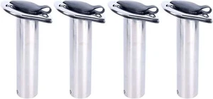 4PCS Boat Marine Stainless Steel Fishing Rod Holder Rubber with Cap 15 Degree - Picture 1 of 9