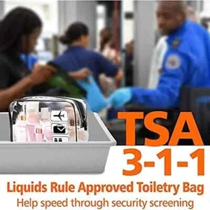 1 x borsa trasparente da viaggio per articoli da toeletta cosmetici sacchetto per liquidi organizer trucco - Foto 1 di 4