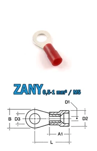 Cosse Anneau 0,5-1mm² M5 Rouge Entrée Facile Polyamide 100 pièces - CIMCO 180026 - Imagen 1 de 1