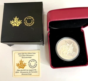 2014 CANADA CANADIAN DINOSAURS: XENOCERATOPS 20 $ SILBER MÜNZBOX & COA - Bild 1 von 7