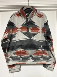 Thread & Supply, Aztec Print 1/4 Zip Fleece Jacket/Coat, Womens Size Medium - Picture 1 of 6