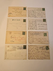Lot 8 antike Postkarten 1906 - 1913 Cent 1 c Briefmarken Pennsylvania Postal Epherma - Bild 1 von 24
