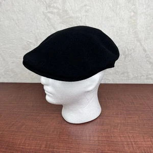 Vintage Kangol Mütze Flatcap Wolle Cabbie schwarz Etikett Made in England Nachrichten Junge - Bild 1 von 7