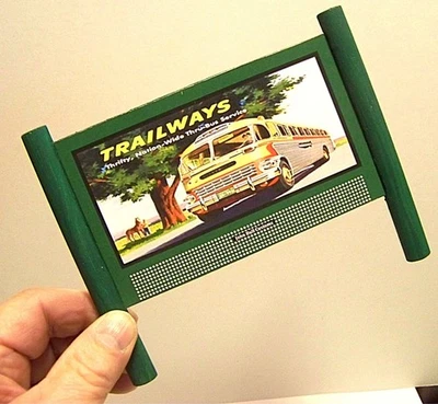 1/24, 1/32 Scale Vintage Roadside Bill Board w/ Trailways Ad - Image 1 of 4