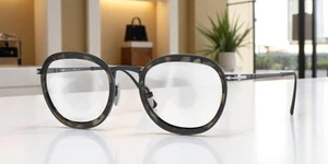 PERSOL PO5009VT 8015 Schwarz Transparent Titan 47mm Unisex Brille - Bild 1 von 2