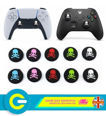 2x Skull Silicone Thumb Stick Grips for PS5 / PS4 / Xbox One / Series X|S - Image 1 of 4