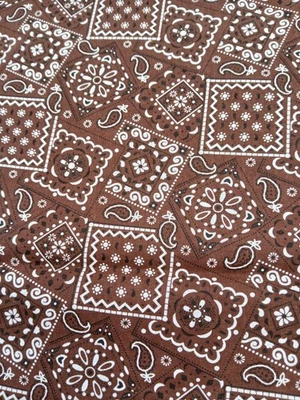 Bandana Marrón Tela Algodón Remanente Paisley Ligero Artesanía Occidental 45x35" Foto 1 de 3
