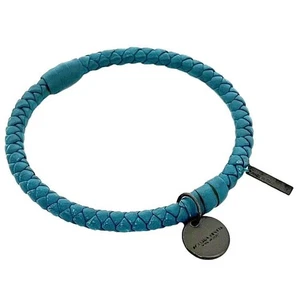 Brazalete BOTTEGA VENETA Azul Claro Intrecciato Ec-19881 Cuero Accesorios Bracel - Imagen 1 de 9