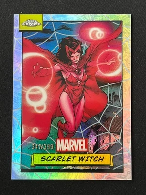 Scarlet Witch 2024 Topps Chrome Marvel Spider Web Refractor 347/399 #112 - Image 1 of 2