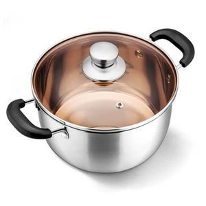 6QT Stock Pentola con Coperchio, Acciaio Inox Zuppiera Pasta Pentola per Casa Cucina Resta... - Foto 1 di 7