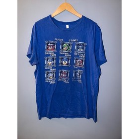 Bella Canvas Mega Man 3 Boss Select Screen Graphic Tee Blue Mens L Retro NES