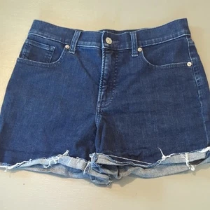 Pantaloncini jeans Express blu con orlo sfilacciato taglia 4 - Foto 1 di 8