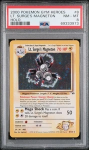 Lt. Surge'S Magneton 8 Holo Pokemon Gym Heroes PSA 8 - Picture 1 of 2
