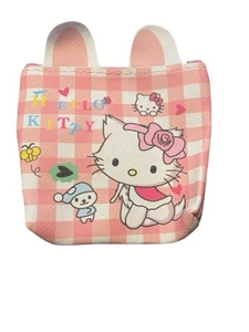 HELLO KITTY Coin Purse Pouch Pink Plaid Zippered NWOT - Picture 1 of 2