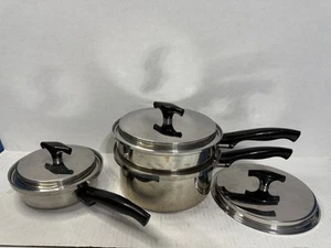 Padella artigianale da cucina 3 strati 1 QT e 3 QT con inserto vaporiera e coperchi - Foto 1 di 15