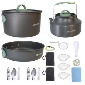 Portable Camping Pots and Pans Set,Aluminium Camping Cooking Set with Heat-Re... - Picture 1 of 7