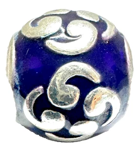 Pandora Retired Sterling Silver Zen Purple Enamel Bead - 790491EN13 - Picture 1 of 6