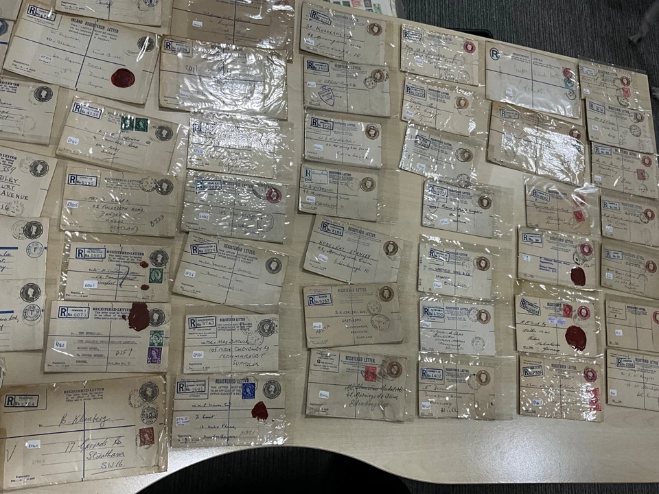 KEVII KGV KGVI QE 50x Зарегистрированные Письма БОЛЬШИНСТВО рельефных ad92 - Изображение 1 из 4