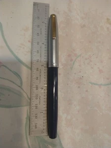 Sheaffer Imperial II Blue Fountain Pen Stainless Steel Medium Point Nib USA - Picture 1 of 12