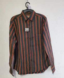 Camisa a Rayas Saint Gianfranco Hombres Talla M Manga Larga Poliéster Algodón Nueva - Imagen 1 de 6