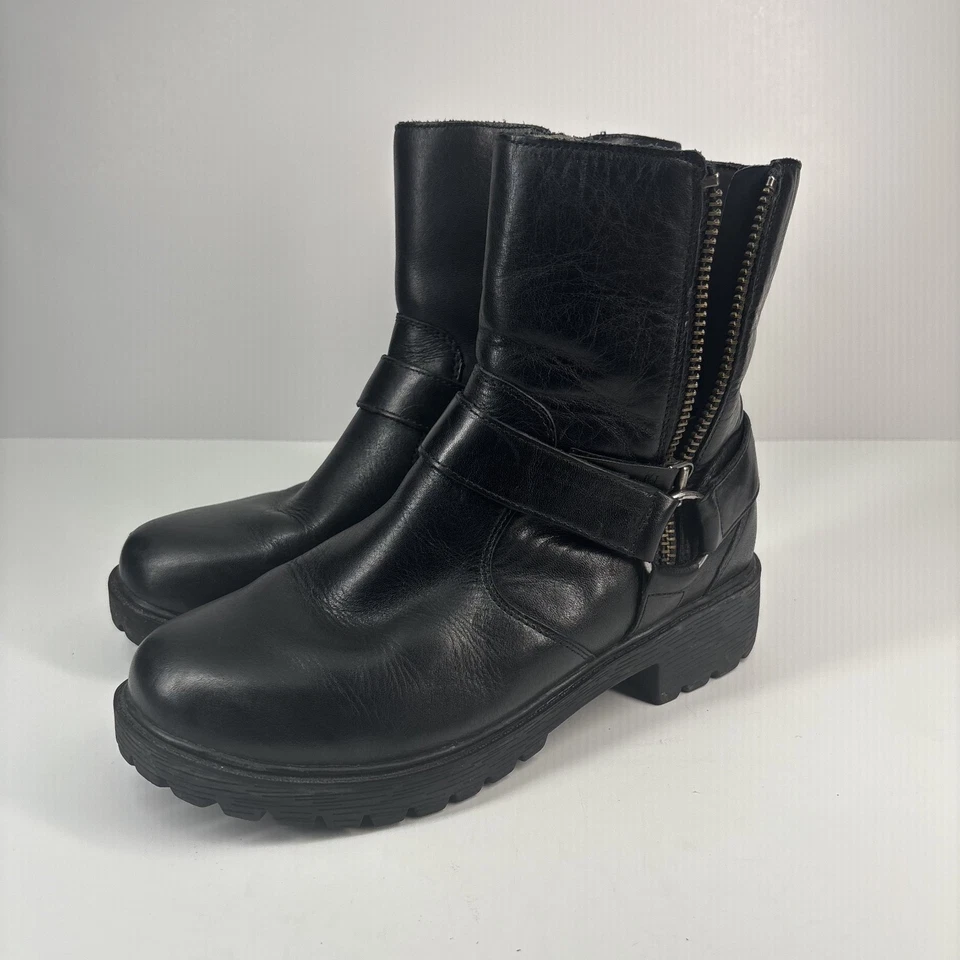 Alegria Charlette Crazyhorse Mujer’s 8/EU 39 Botas de Cuero Negras Resistentes al Deslizamiento Foto 1 de 4