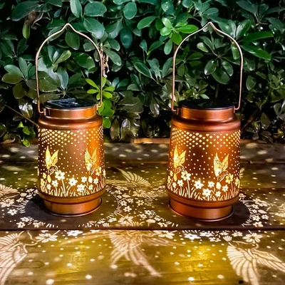 Solar Lantern Hanging Lights Outdoor Garden Patio Pathway Decor Birthday Gifts - Image 1 of 4