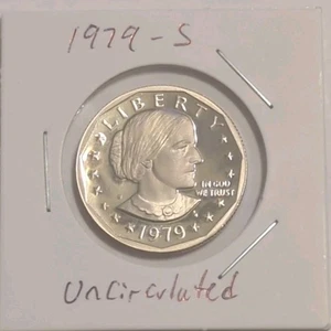 1979-S SBA Susan B Anthony 1 Dollar Münze Stempelglanz, Stempelglanz PP - Bild 1 von 2