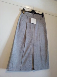 TIBI Lola tweed sculpted shift slit skirt grey Pleated Waist 28" Length 29.5" - Picture 1 of 14