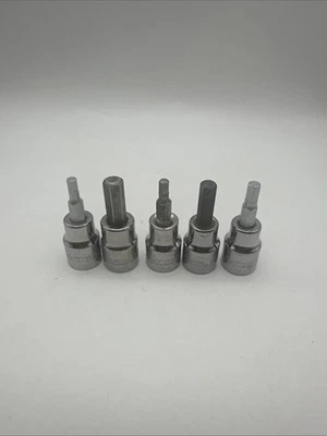 Husky 3/8" Drive HEX Bit Socket Set HW5/32 HW1/4 HW5/16 HW4 HW5 Lot Of 5 Sockets - Image 1 of 4