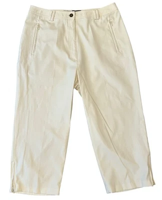 Кремовые брюки JAMIE SADOCK 10 укороченные капри для гольфа с карманами на молнии подол - Изображение 1 из 4