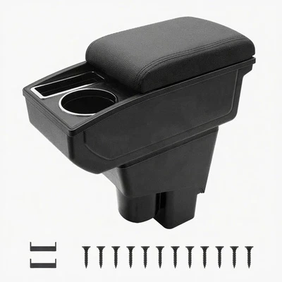 Armrest Box For HONDA Fit Jazz 2002-2008 Double Layer Storage With Cup Holder Foto 1 de 4