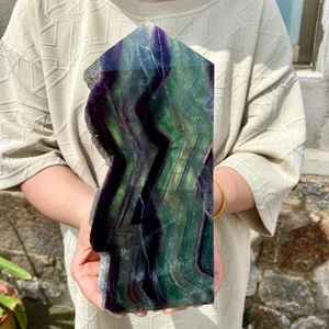 4,6 Pfund natürliche farbige Fluorit Kristall Säule Obelisk Heilenergie - Bild 1 von 16