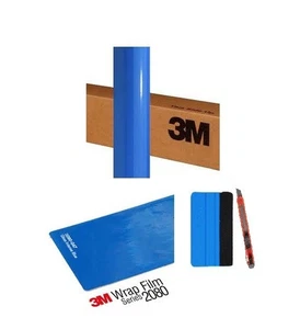3M 2080 G47 Intense Gloss Blue 2" x 25'  Vinyl Vehicle Car Truck ATV Wrap Roll - Foto 1 di 6