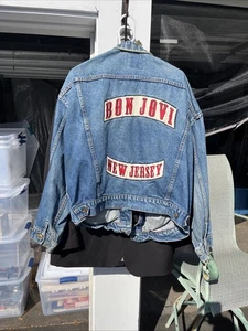 Bon Jovi Mens Battle Denim Trucker Jacket Size XL  - Picture 1 of 4