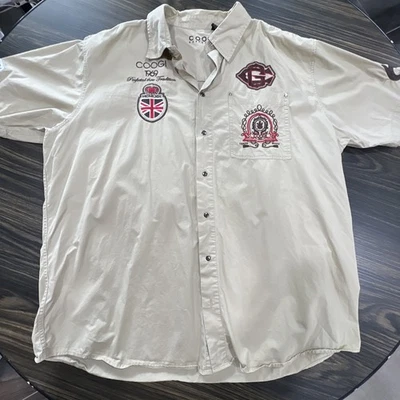 Coogi Shirt Mens 4XL Light Tan/ Beige Y2K Australia Embroidered Streetwear Shirt - Image 1 of 4