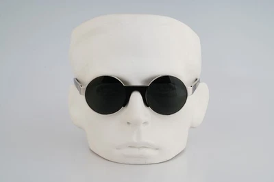 Andy Wolf White Heat Muk Vintage 2000s black and silver round circle sunglasses - Image 1 of 4