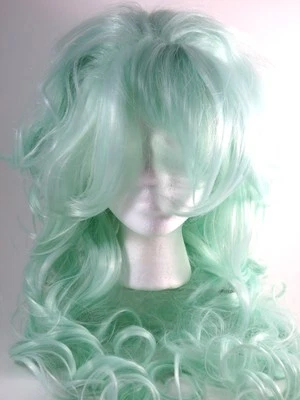 完好绿色假发长波浪分层钩调整花边前盖 27 英寸 — 第 1/4 张图片