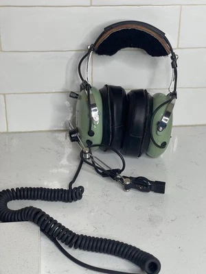 David Clark Aviation Headset Pilot Aircraft H10-76 Green Untested USA Made - Image 1 of 4