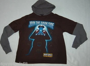 Boys L/S Hooded T-Shirt ANGRY BIRDS STAR WARS Dark Side 4-5 8 10-12 14-16 18 - Picture 1 of 1