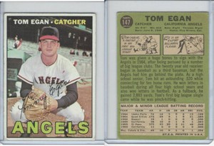 1967 Topps Baseball, #147 Tom Egan, California Angels