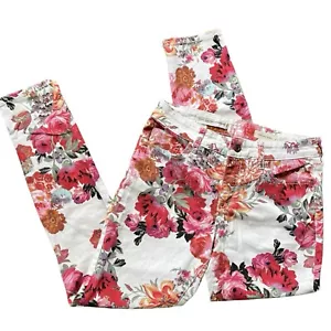 Anthropologie Pilcro And The Letterpress Floral Mid Rise Skinny Jean Pants Sz 28 - Picture 1 of 9
