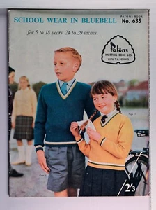 Patons Knitting Book No. 635 - Vintage - School Wear in Bluebell - Bild 1 von 4