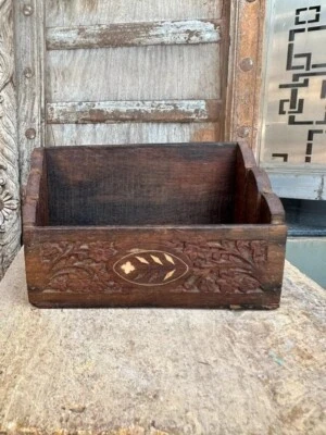 Old Vintgae Rare Wooden Hand Crfated letter Holder Box Reck - Image 1 of 4