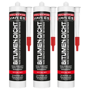 3 x PROFI DACH DICHT REPARATUR BITUMENKLEBER DICHTSTOFF BITUMENDICHTER 310 ML - Bild 1 von 3