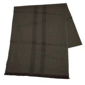 Gucci 544628 Schal Muffler Fischgrät Logo braun gebraucht aus Japan - Bild 1 von 3