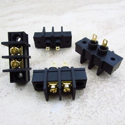 Qty 4 NEW DT-45-S02W-02 Single Row Barrier Terminal Block 2 Position (Speaker) - Image 1 of 4