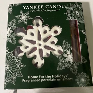 Vintage Yankee Candle Ornament Snowflake Porcelain Fragrance Holder - Picture 1 of 3